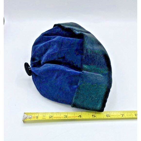 Hildegard Gunzel Doll Hat Blue Black Velvet Fold Up Brim Beanie Made In USA #4 - Picture 9 of 10